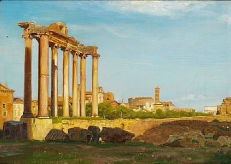 Veduta del Foro Romano a Roma, 1862
